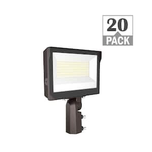 400-Watt Equivalent 10500-16800 Lumens Bronze Integrated LED Flood Light Adjustable and CCT with Photocell (20-Pack)