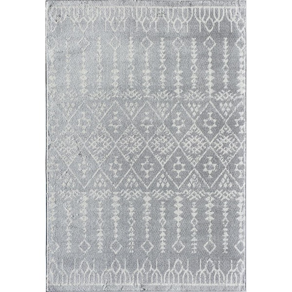 Rugs America Gabriel Gray Diamond 8 ft. x 10 ft. Area Rug