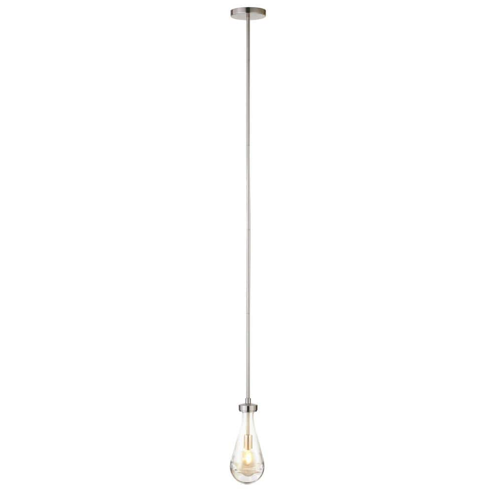 Evelyn&Zoe Transitional 5  Wide Brushed Nickel Pendant