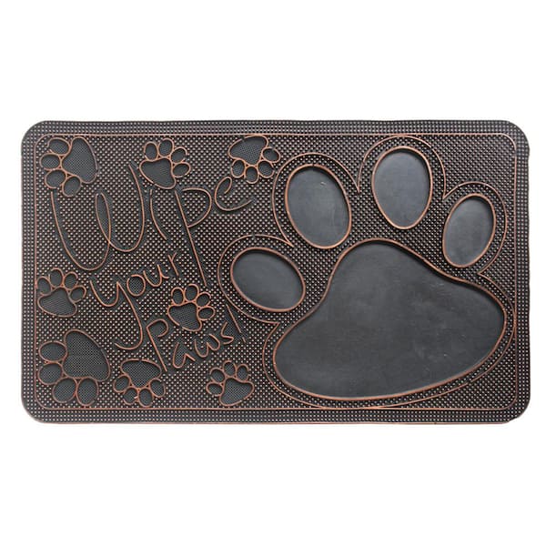 RugSmith Wipe Your Paws Rubber Copper 30in. x 18in. Door Mat