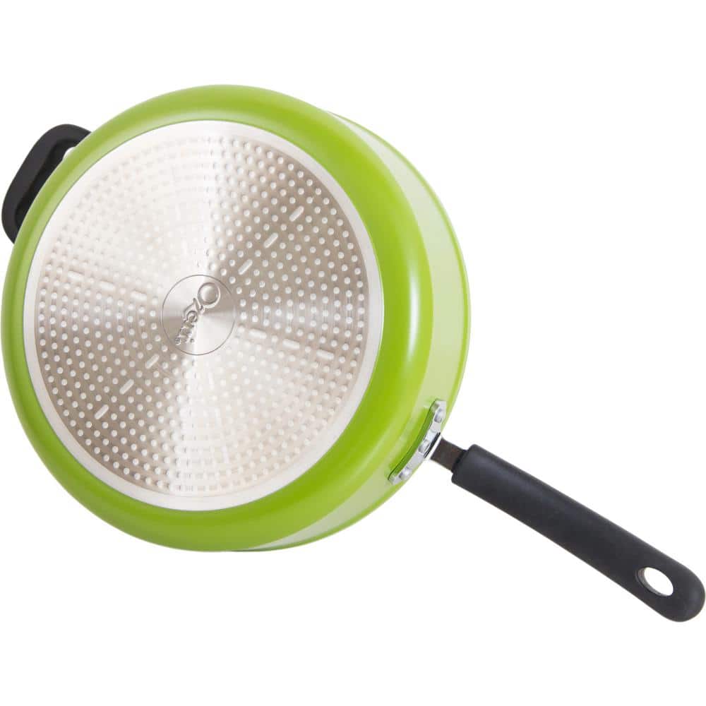 Green Aluminum Non-Stick Sauce Pan with Lid, 12"