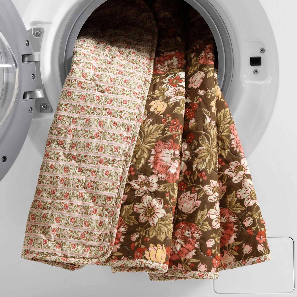 Marta Twin Reversible Brown Cotton Quilt Set