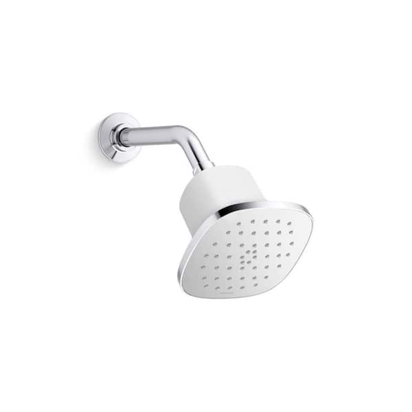 Cinq 1-Spray Pattern 5.125 in. Wall Mount Fixed Shower Head in Polished Chrome