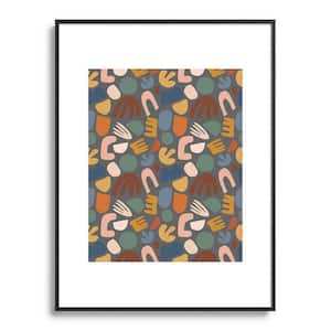 Natalie Baca Abstract Shapes Gray Metal Framed Abstract Art Print 18 in. x 24 in.