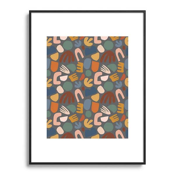DenyDesigns. Natalie Baca Abstract Shapes Gray Metal Framed Abstract Art Print 18 in. x 24 in.
