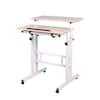2-Tier Adjustable Sit and Stand Rolling Desk, White