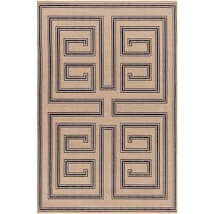 Ez Jute 3 ft. x 5 ft. Brown/Black Tribal Indoor Area Rug