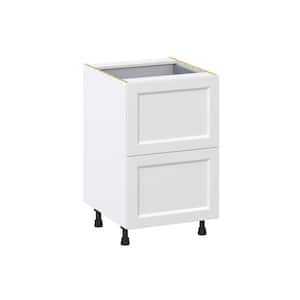 Alton Painted 21 in. W x 24 in. D x 34.5 in. H in White Shaker Assembled Base Kitchen Cabinet with 3-Drawers