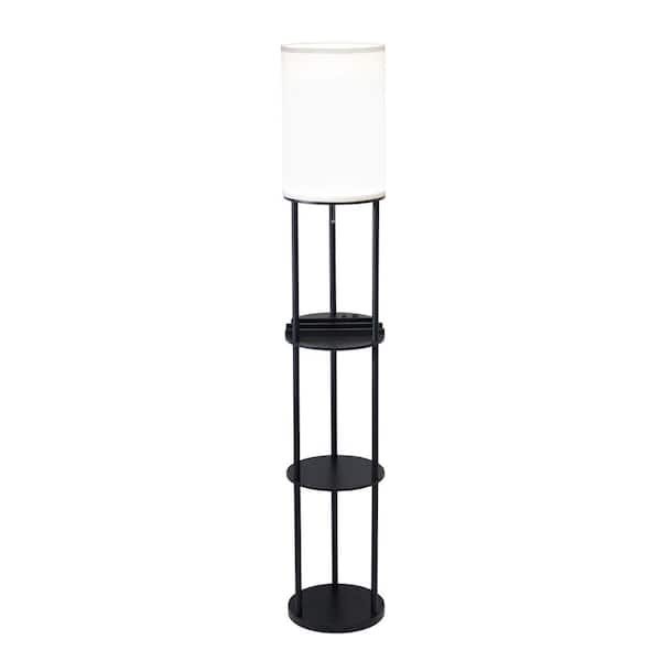 Adesso 66.5 in. Charging Station Shelf Floor Lamp