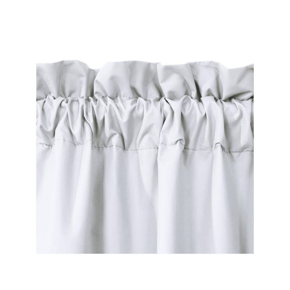 White Polyester Blackout Rod Pocket Curtain Set for Kids, 63 in