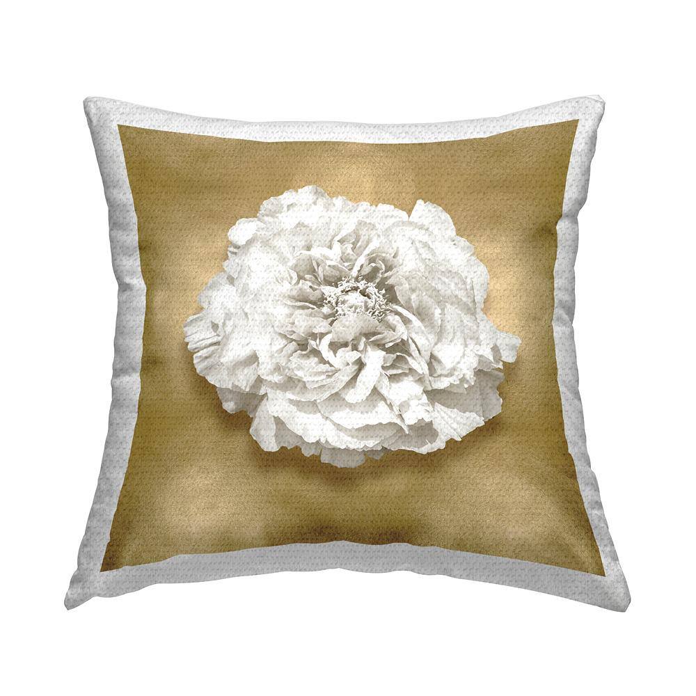 Glam and White Peony Gold Square Outdoor Throw Pillow price history on PriceWatchPro