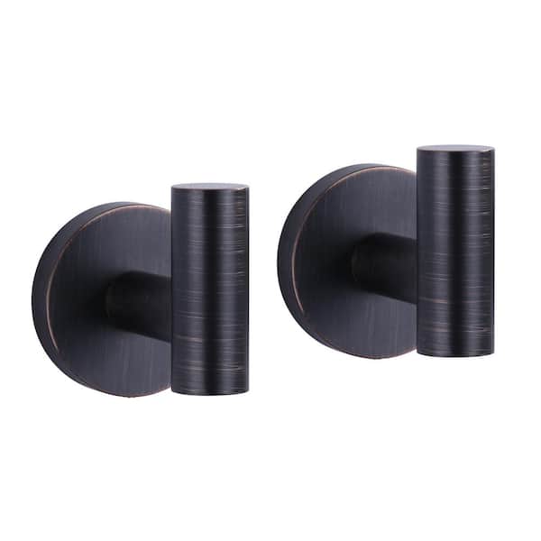 IVIGA Stainless Steel Wall Mounted Round J-Hook Robe/Towel Hook with Rust Resistant in Oil Rubbed Bronze(2 Pack)