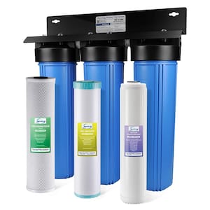 Whole House Water Filter System w/Polyphosphate Anti-Scale, GAC+KDF, and Carbon Block Filters, Descaler and Filter