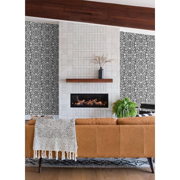 Kachel Black Geometric Wallpaper Sample