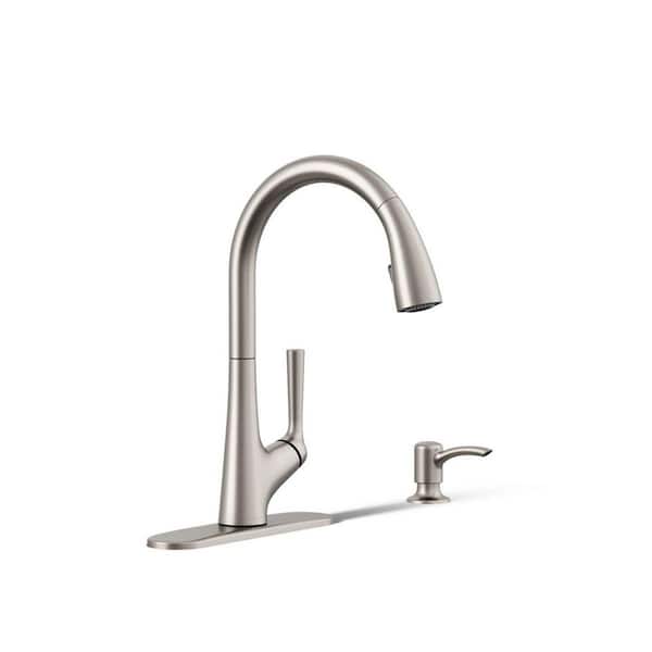 Elmbrook Single-Handle Pull-Down Sprayer Kitchen Faucet in Vibrant Stainless