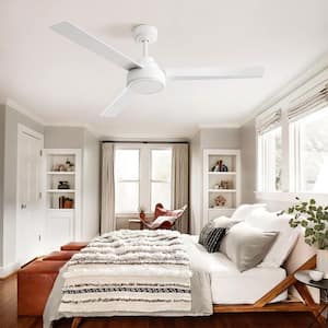 52 in. Indoor/Outdoor White Farmhouse Ceiling Fan without Light with Remote Control, 3 ABS Blades, 6-Speed and DC Motor