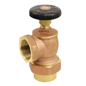 1-1/4 in. Brass Steam Radiator Convector Valve Female Union x FIP Connection, with Molded Thermal Plastic Handle