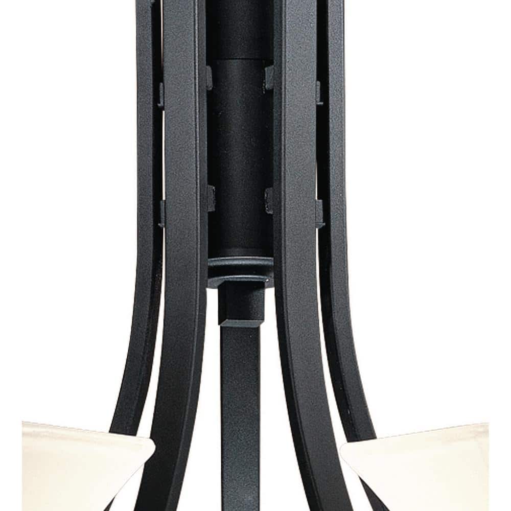Black Lamina Bianca Glass 5-Light Chandelier