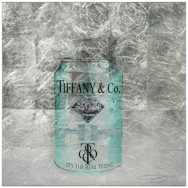 Empire Art Direct "Sip Blue" Reverse Printed Tempered Glass with Silver Leaf Drink Art Print 24 in. x 24 in.