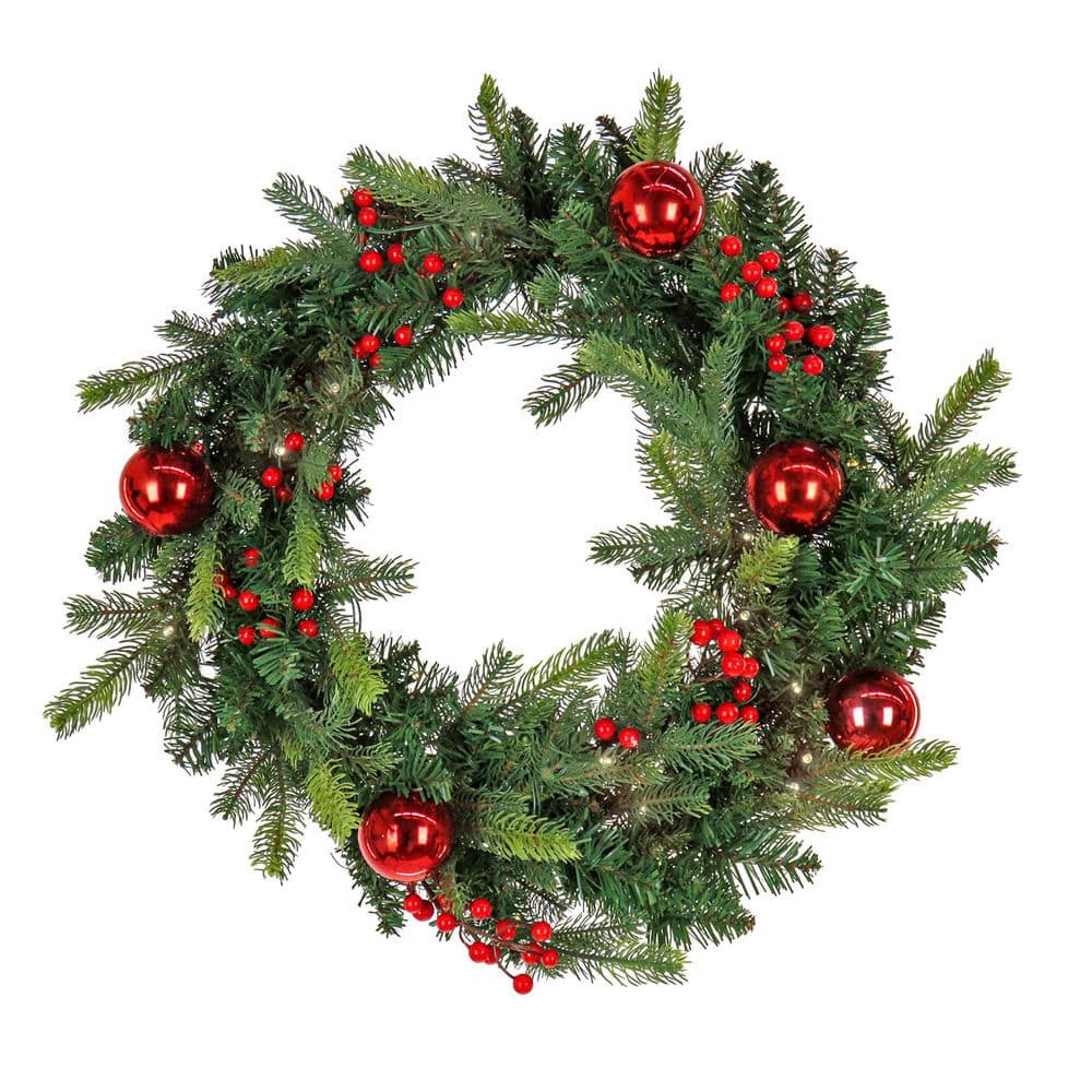 First Traditions 24 in. Scotch Creek Fir Pre-Lit Artificial Christmas Wreath price history on PriceWatchPro