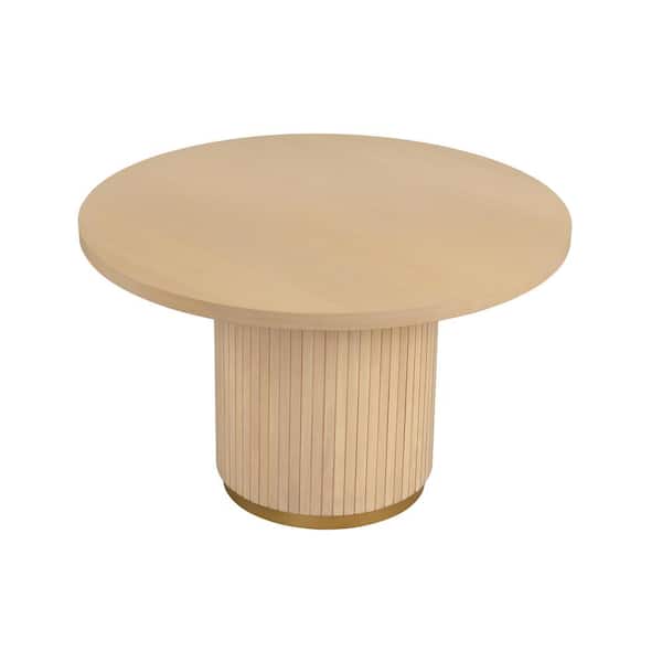 Best Master Furniture Celeste Light Oak Wood 48 in. L Pedestal Dining Table (Seats 4)