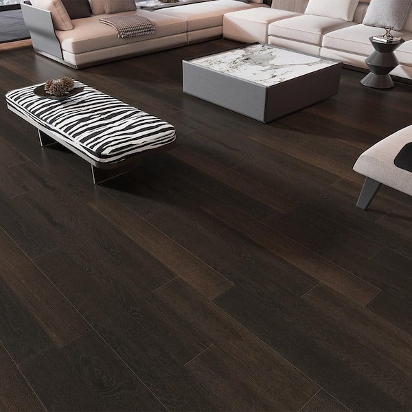 Selkirk Umber Oak 3/8 in. T x 6-1/2 in. W Tongue and Groove Wire Brushed Engineered Hardwood Flooring (31.97 sq.ft./case)