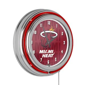 Miami Heat Red City Lighted Analog Neon Clock
