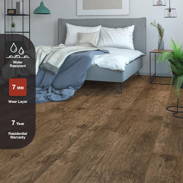 TrafficMaster Mena Creek Oak 7 mm T x 7.56 in. W Water Resistant
