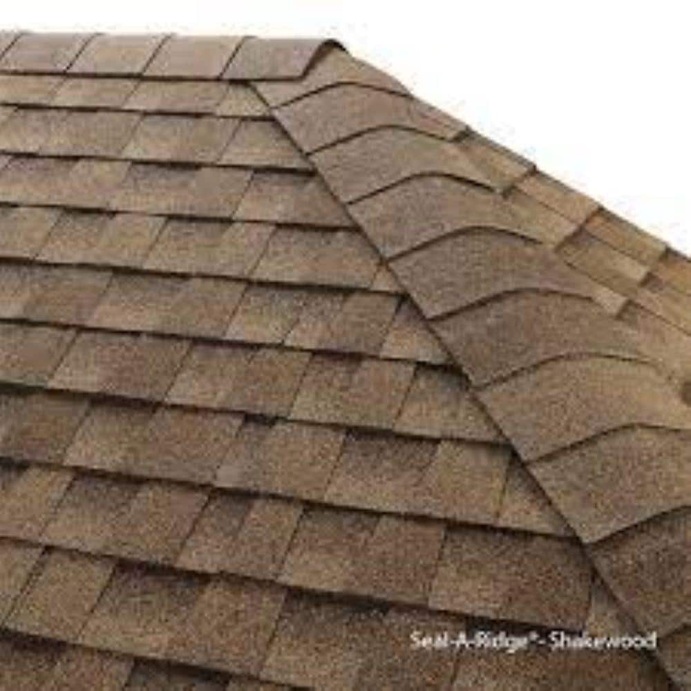 GAF Seal-A-Ridge BarkWood Hip and Ridge Shingles (25 lin. ft. per ...
