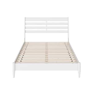Savannah White Solid Wood Frame Full Low Profile Platform Bed
