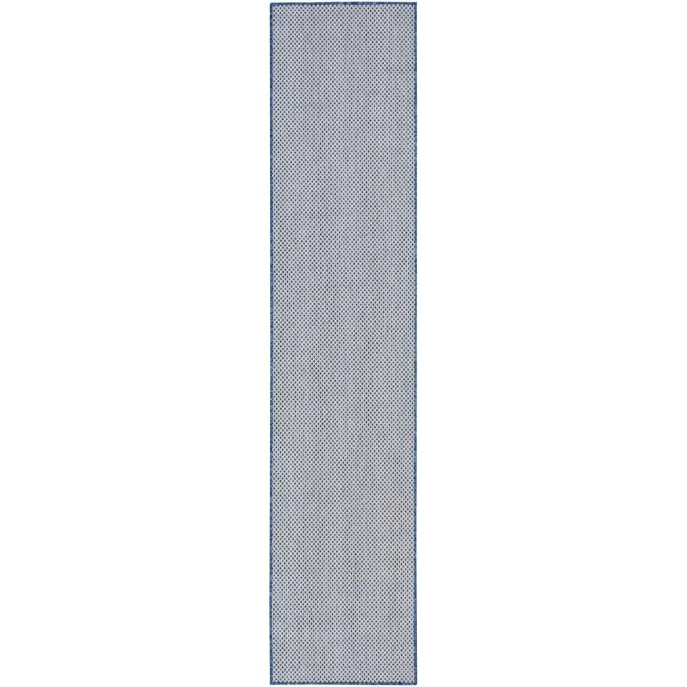 Courtyard Ivory Blue 2 ft. x 6 ft. All-over design Contemporary Runner Area Rug price history on PriceWatchPro