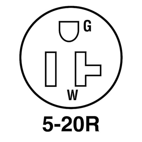  Legrand - Pass & Seymour L520PCCV3 - Enchufe de bloqueo de giro  de grado industrial, 20 amperios, 125 voltios, dos polos, 3 cables :  Herramientas y Mejoras del Hogar