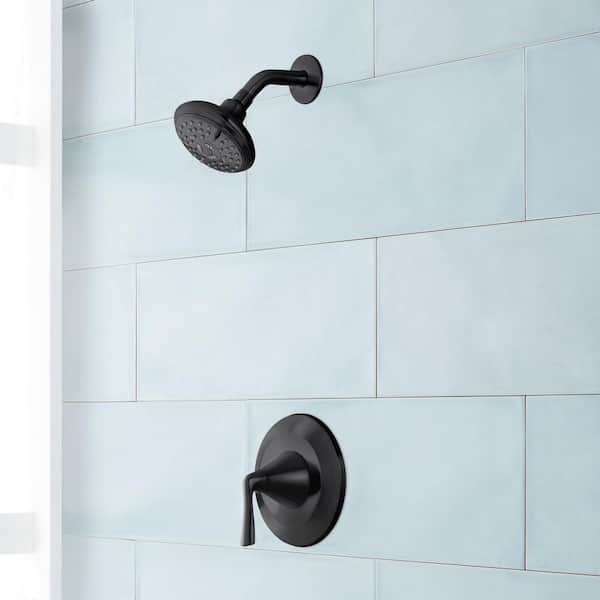 SIGNATURE HARDWARE Provincetown Single Handle 3-Spray Shower Faucet 1.8 GPM in Matte Black