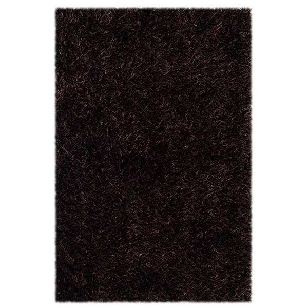 SAFAVIEH New Orleans Shag Chocolate Doormat 3 ft. x 5 ft. Solid Area Rug