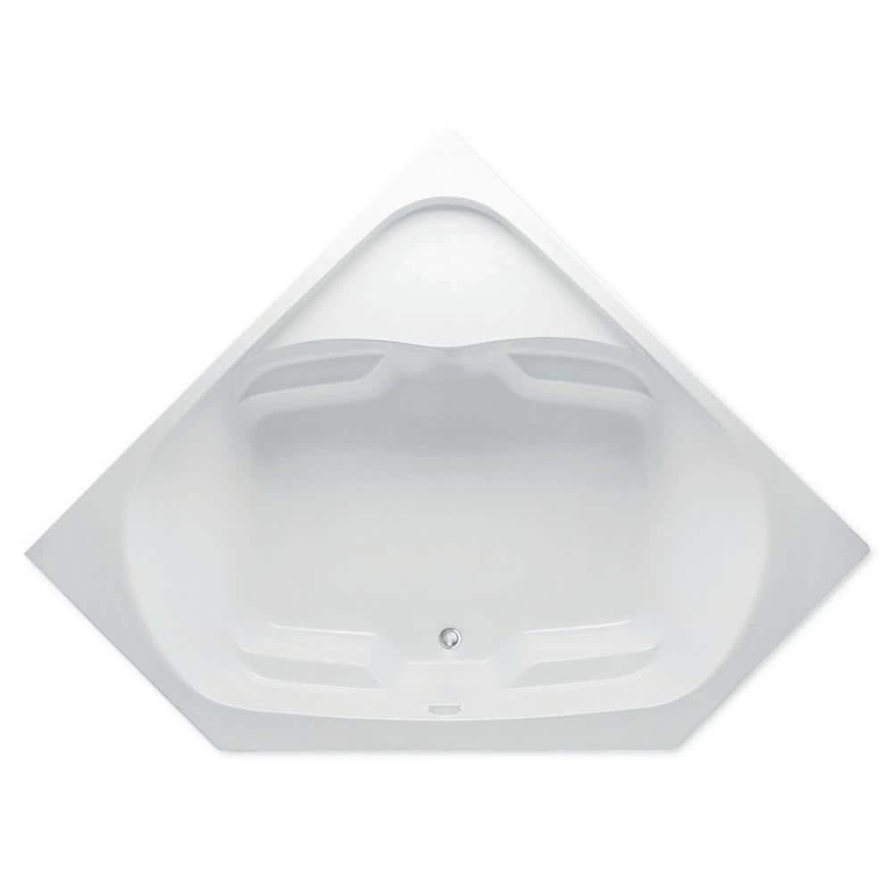 Cavalcade 60 in. x 60 in. Corner Drop-In Soaking Bathtub Acrylic Center Dra