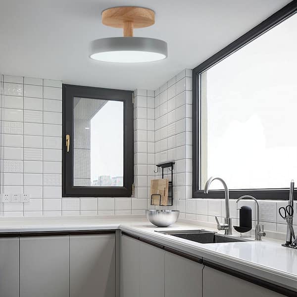 Unico ウニコ　Olika WOOD LED CEILING LIGHT LTTKLMP Nordic Modern Wood Sputnik LED Semi Flush Mount Ceiling