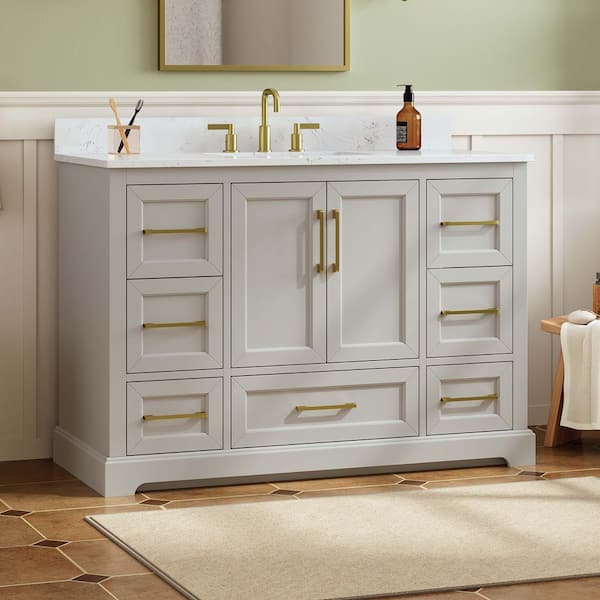 DELUXE DL LIVING Dorothy 49 in. Single Sink Freestanding Beige