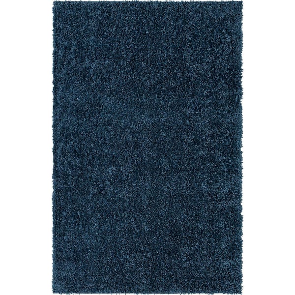 Unique Loom Davos Shag Marine Blue 5 ft. x 8 ft. Area Rug