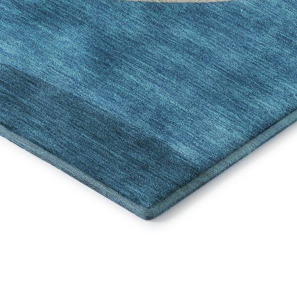 Mayfield Premium Machine Washable Abstract AMF2141 Teal 10 ft. x 14 ft. Area Rug
