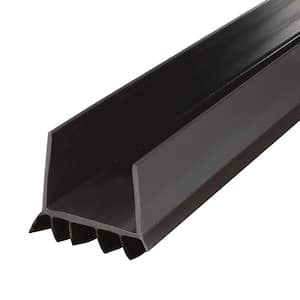 36 in. Brown Vinyl U-Shape Slide-On Under Door Seal