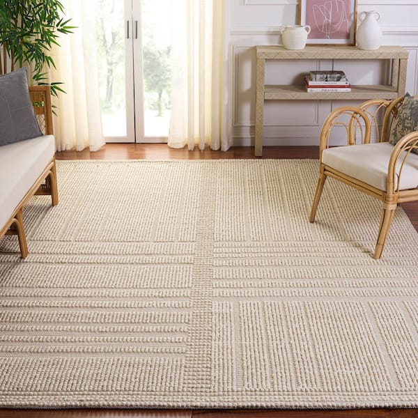 Natura 9 ft. x 12 ft. Ivory Textured Area Rug