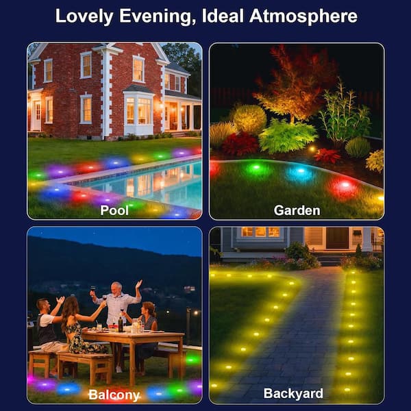 50 ft. Black Smart RGBIC Plug-in LED Outdoor Pathway Lights with
