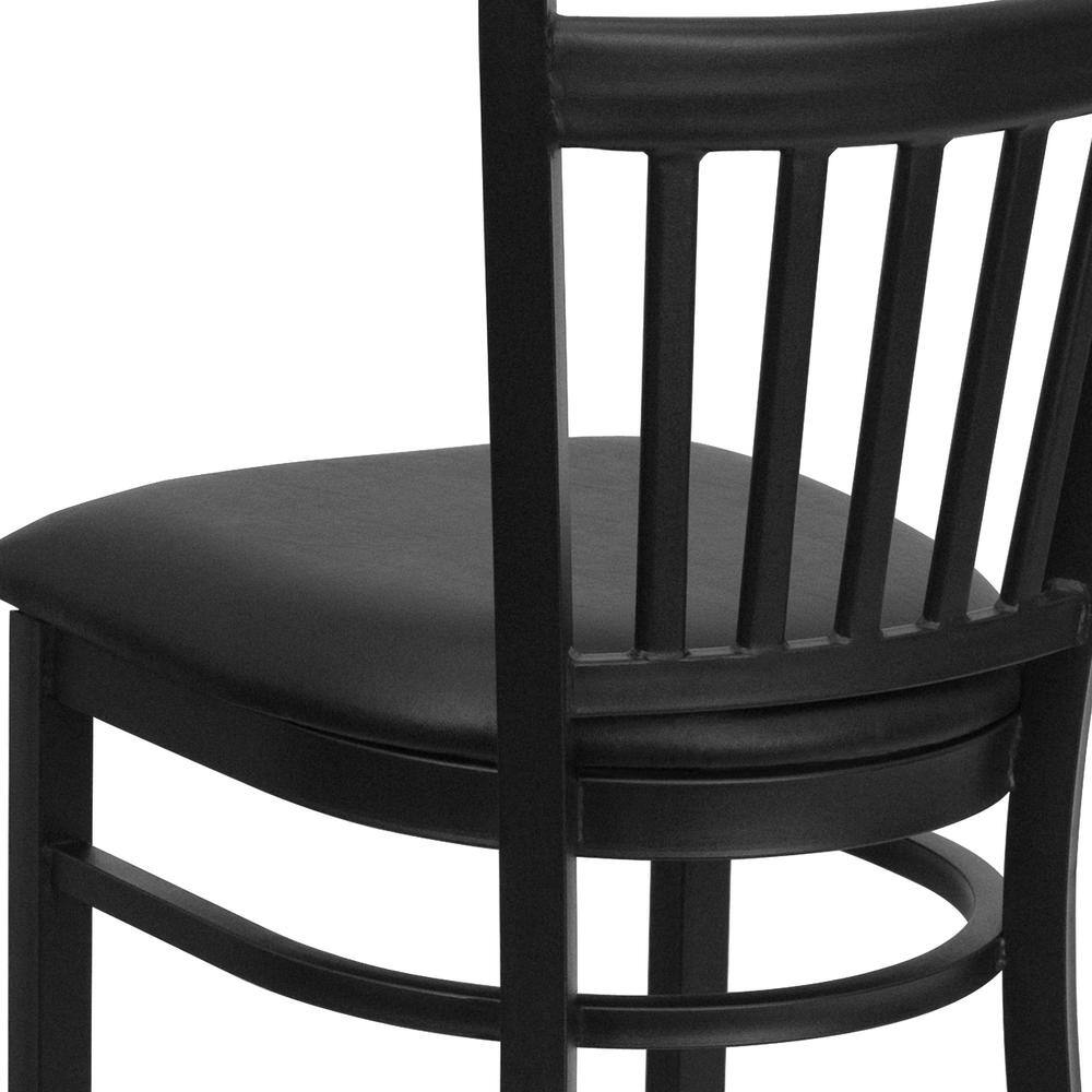 Hercules Series Chic Black Metal Barstool with Vinyl Seat