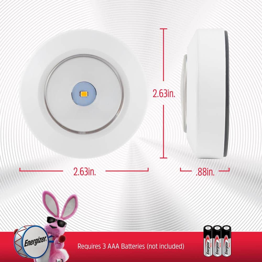 Battery Operated Color-Changing LED Touch Puck Lights 2-Pack