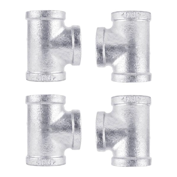 PIPE DECOR 1 in. Galvanized Iron Tee (4-Pack)