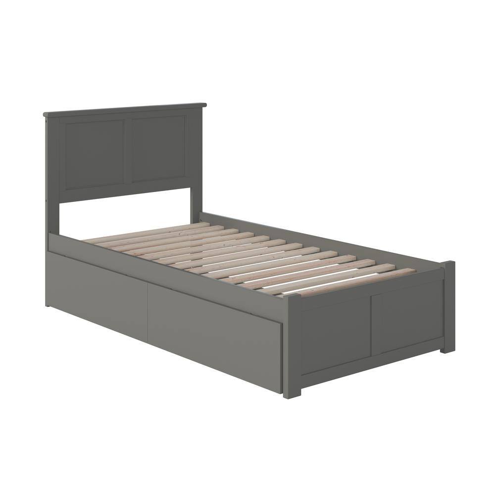 Madison Gray Twin XL Wood Platform Bed with Storage Drawers