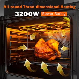 24 in. Single Electric Wall Oven with Convection Fan in Stainless Steel