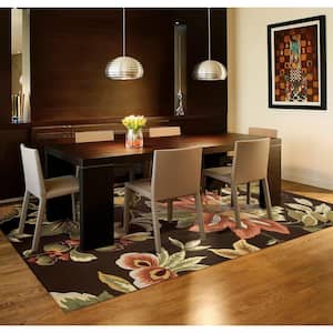 French Country Chocolate 3 ft. x 4 ft. Distressed Transitional Kitchen Area Rug