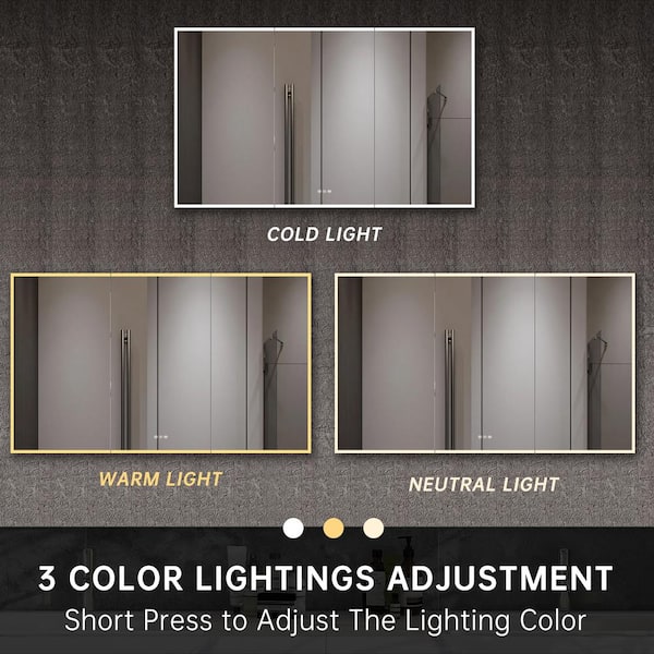 SHUANGZ Bathroom Medicine Cabinet with 3 Doors, 27.6 X 23.6 Inch