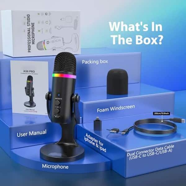 YICHUHAOXI USB Condenser Microphone Gaming Streaming Noise